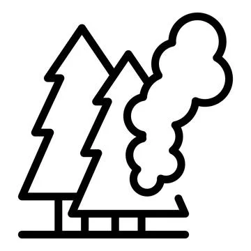 Fire forest icon, outline style Stock Illustration