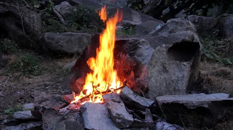 Fire in a forest in the mountains Stock-Footage 59129750