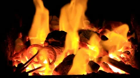 Fire Forge horn Video stock 11410221