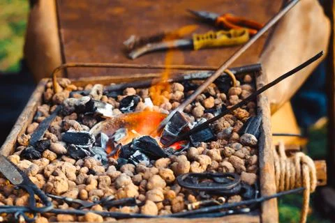 The fire in the forge Stock Photos