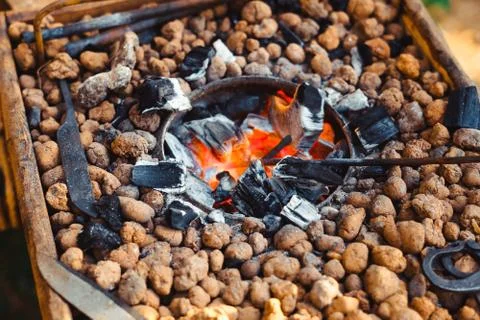 The fire in the forge Stock Photos
