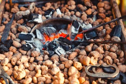 The fire in the forge Stock Photos