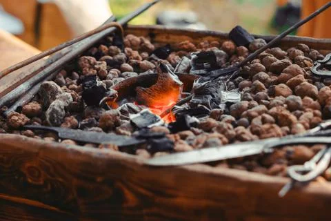 The fire in the forge Stock Photos