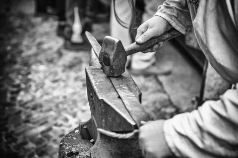 Fire in the forge Stock Photos