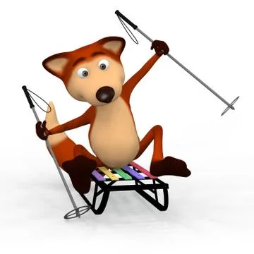 The  fire fox goes for a drive. Stock Illustration
