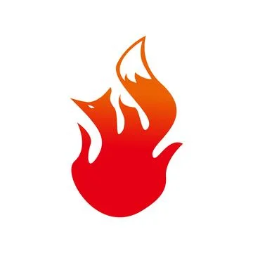 Fire fox logo template. wild animal sign and symbol. Illustrazione stock