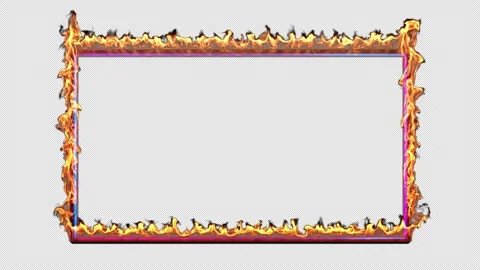 Fire Frame On Alpha Stock Footage 203984146