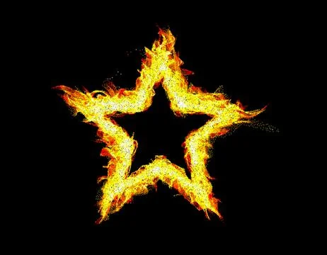 Fire frame on black background. Abstract star. Stock Illustration