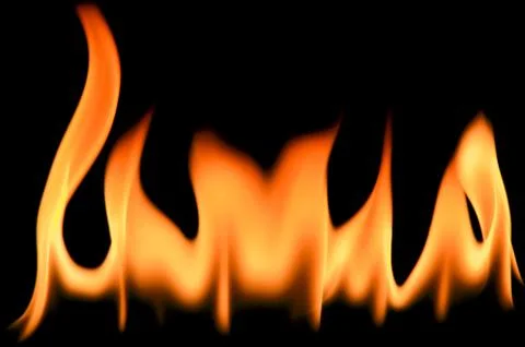 Fire frame on black background Stock Photos