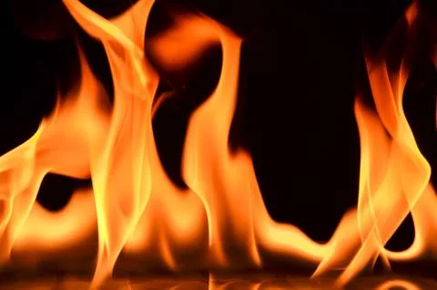 Fire frame on black background Stock Photos