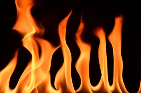 Fire frame on black background Stock Photos