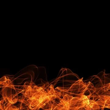 Fire frame on black background, template for website computer graphic and Stock Illustration