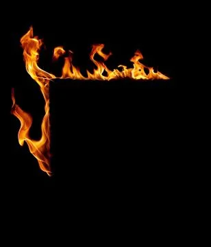 Fire frame on black Stock Photos