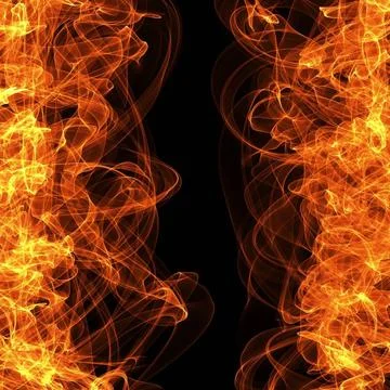 Fire frame on dark, template for website computer graphic and internet. Bl... Stock Photos