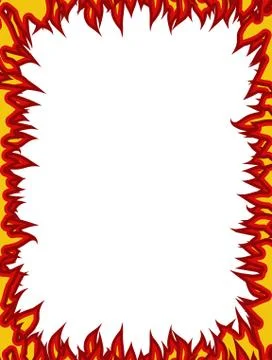 Fire frame. Flames on edges. Flame background Illustrazione stock