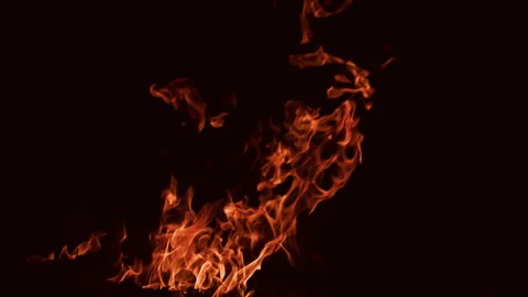 Fire frame. Intense fire burns on black. Fire with flames for game design. Fire Stock Footage 342649834