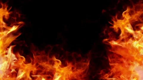 Fire Frame Loop Overlay Stock Footage 341272475