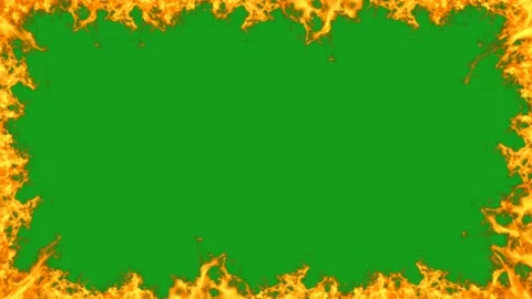 Fire frame motion graphics with green screen background Stock Footage 132022687