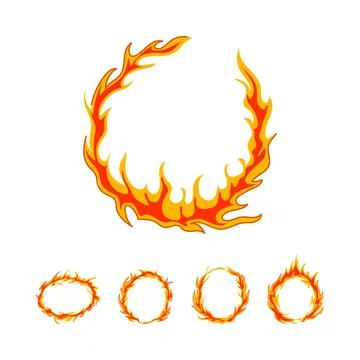 Fire frame ring shapes illustrating heat energy Stock Illustration