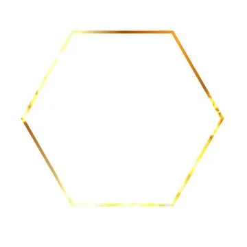 Fire frame in the shape of hexagon, vector golden fiery frame, burning clipping Stock Illustration