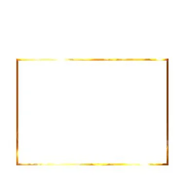 Fire frame in the shape of rectangle, vector golden fiery frame, burning Illustrazione stock