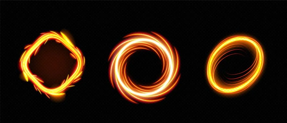 Fire frames set isolated on transparent background 스톡 일러스트