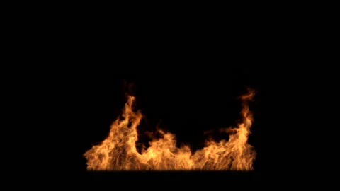 Fire Front View 02 with alpha Video stock 111377657