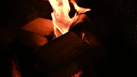 Fire in the fuel boiler Stock Footage 292532262