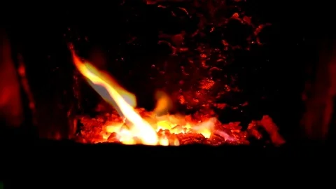 The fire in the furnace Stock Footage 72746422