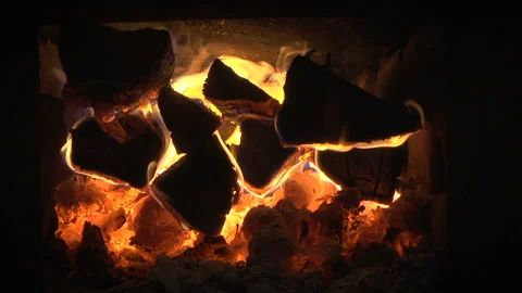 Fire in the furnace Stock Footage 99357617