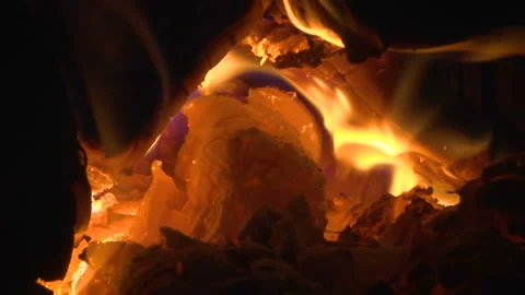 Fire in the furnace Stock Footage 99357685