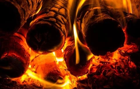 Fire in the furnace Stock Photos