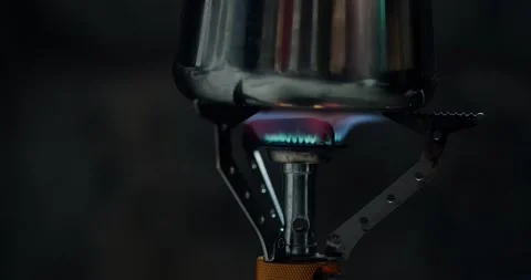 Fire from a gas burner Stock Footage 137648430