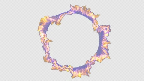 Fire from the gas-burning on a ring shape. Top view. Stock Footage 158583663