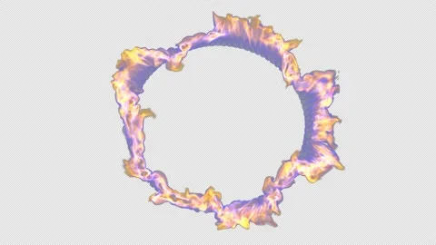 Fire from the gas-burning on a ring shape. Stock Footage 158583725