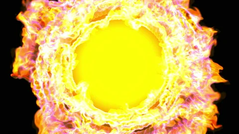 Fire from the gas-burning on a ring shape abstract graphic background. Stock Footage 158627785