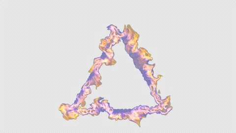 Fire from the gas-burning on a triangle shape. Stock Footage 158584988