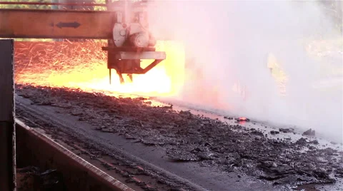 Fire gas open the shell slab Stock Footage 48386377