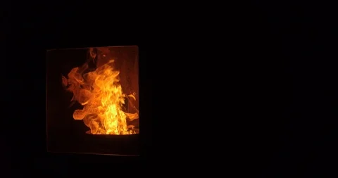 Fire generated by a pellet stove. Stock Footage 86415600