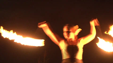 Fire Girl Stock Footage 32283103