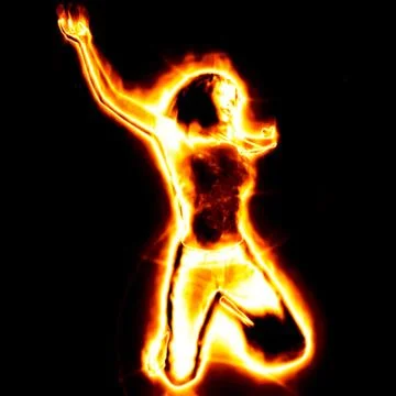 Fire girl Ilustração Stock