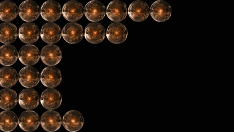 Fire glass balls are dynamically manifested and collected. Background from Stock-Footage 154172503