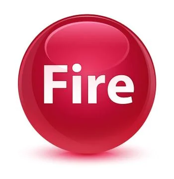 Fire glassy pink round button Stock-Illustration