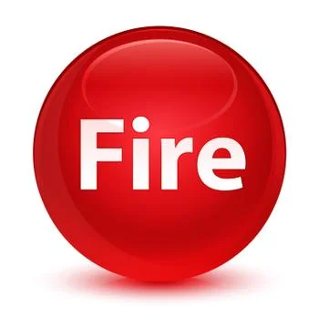 Fire glassy red round button Stock Illustration