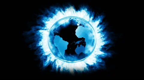 Fire globe_blueLOOP Video stock 54283667