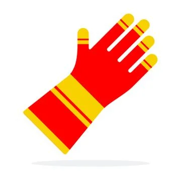 Fire glove flat isolated vector Stock Illustration