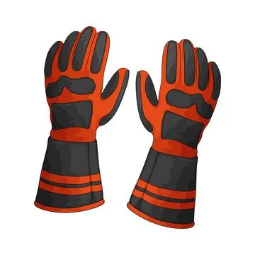 Fire gloves illustration Ilustración de archivo