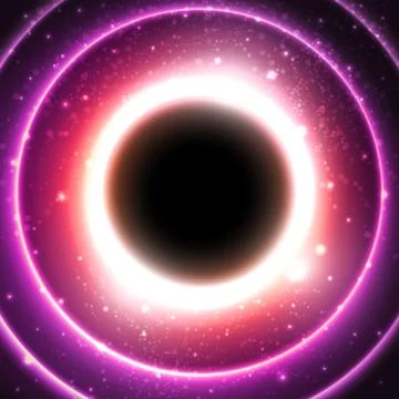 Fire glowing circle on a background of the starry cosmos Stock Illustration