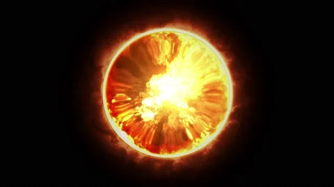 Fire glowing magic sphere on a black background animation. Stock Footage 194491097