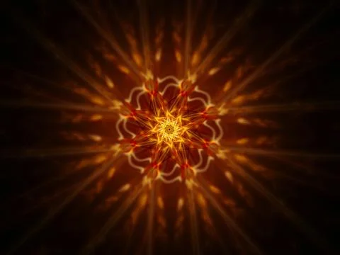 Fire glowing mandala Illustrazione stock